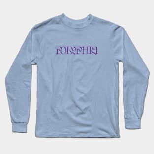 Vintage look Polyphia Distressed Text Dark Purple Long Sleeve T-Shirt